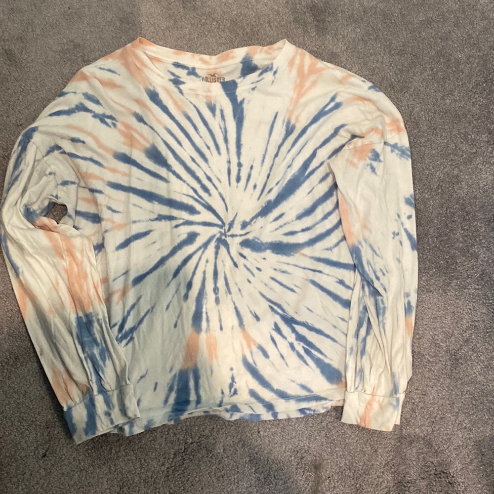 Peach and Blue Tie-dye Long Sleeve